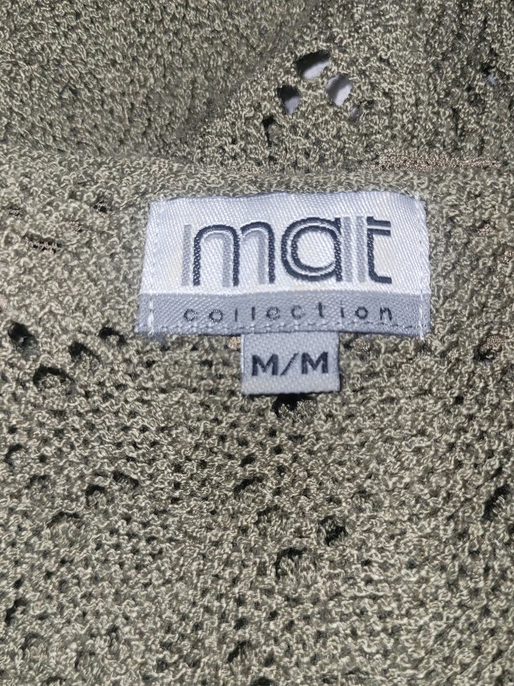 Vintage 90's Taupe-Olive Open Knit Tie-Front Short Sleeve Bolero Top Size M - Picture 6 of 6